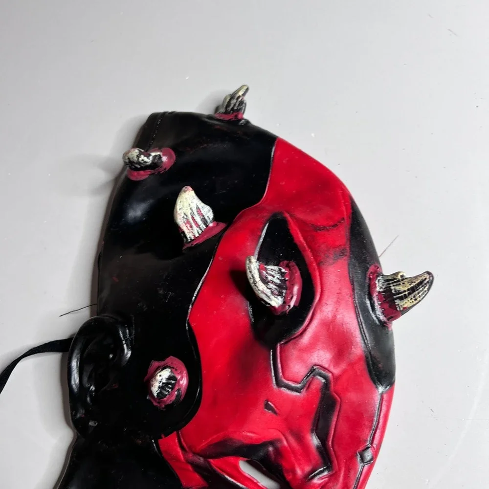 Star Wars Darth Maul Mask Rubies Costume Co 2011 Red Black Vinyl Halloween